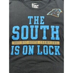 Nike Carolina Panthers 2015 NFC South Champions NFL Black Long Sleeve Shirt L